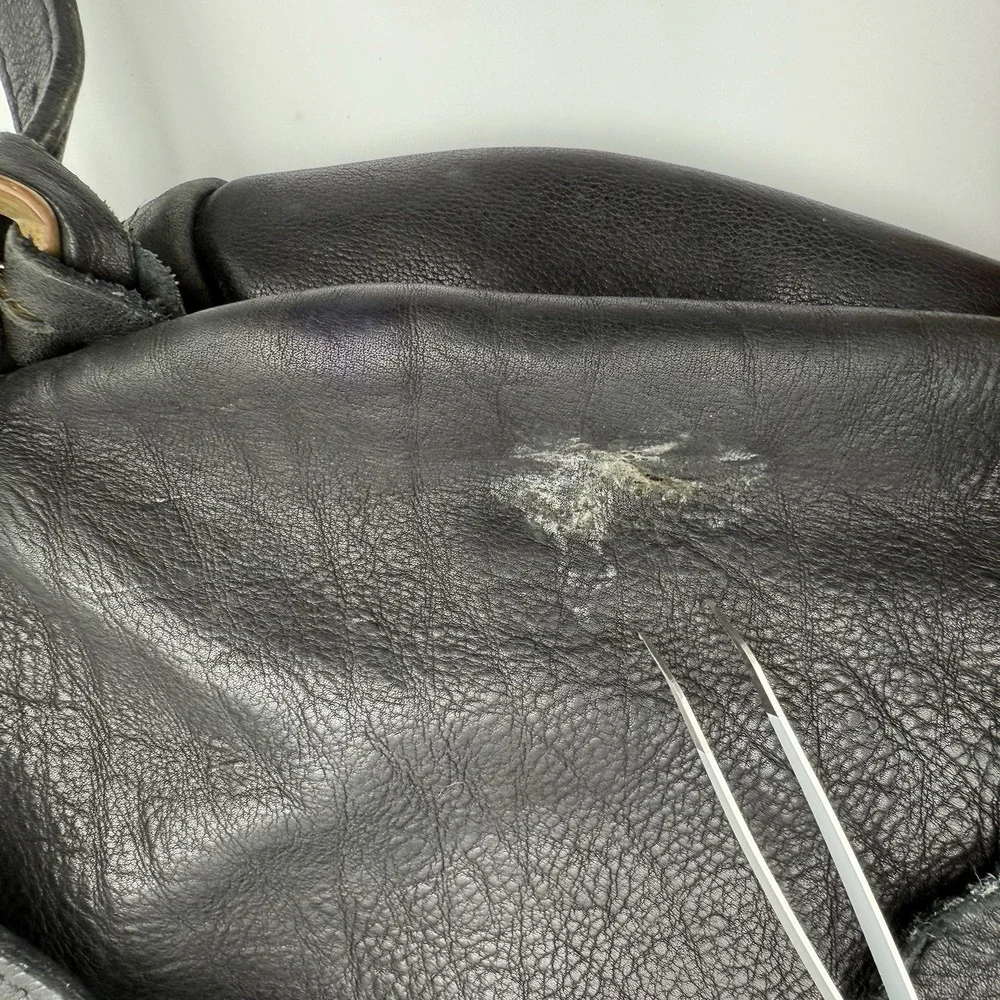VTG Genuine Leather Rucksack Backpack Black Travel 12